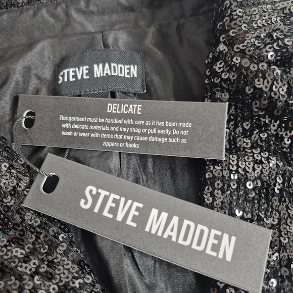 Steve Madden Women's Blazer Size S Sequined  Black No Button Long Sleeve (62) - Picture 14 of 15